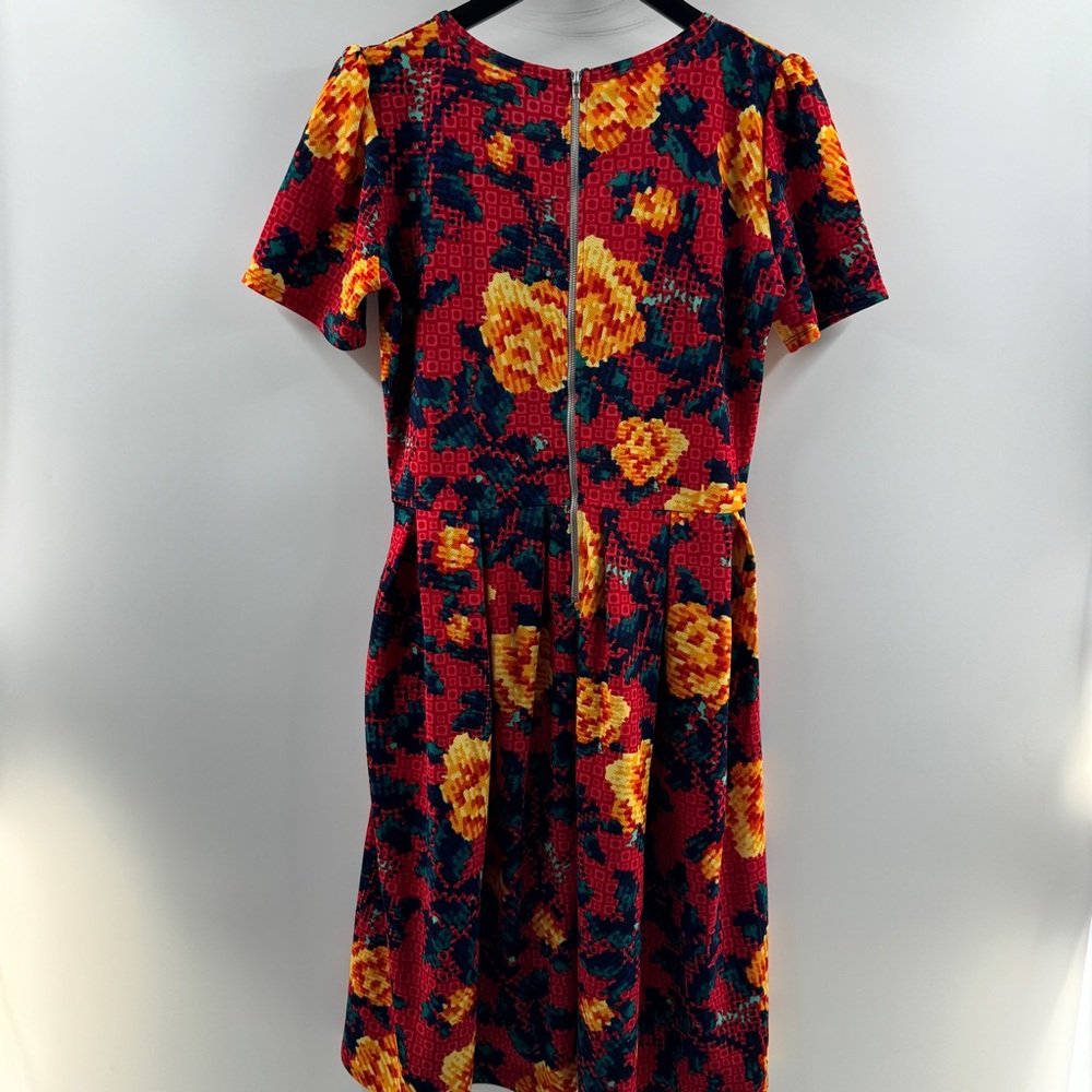 LuLaRoe Amelia Dress Floral Print Fit & Flare Size Large - Picture 5 of 7